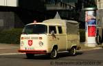 Dieser Historische VW Pritschenwagen geh�rt zur Fahrzeugsammlung des DRK K�ln.