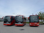 (171'196) - Fr/Aus der Schweiz: AFA Adelboden - Nr. 15/BE 26'702 + Nr. 16/BE 21'181 - Setra + Nr. 23/BE 26'709 - Setra (ex Blaguss, A-Wien Nr. 5402) am 20. Mai 2016 in Neu-Ulm, Setrawerk