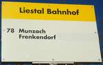 (132'574) - AAGL-Haltestellenschild - Liestal, Bahnhof - am 7.