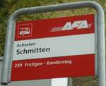 (130'320) - AFA-Haltestellenschild - Achseten, Schmitten - am 11.