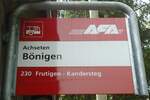 (130'335) - AFA-Haltestellenschild - Achseten, Bnigen - am 11.