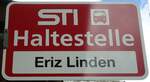 (133'863) - STI-Haltestellenschild - Eriz, Eriz Linden - am 28. Mai 2011