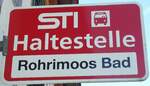 (136'779) - STI-Haltestellenschild - Heimenschwand, Rohrimoos Bad - am 21.