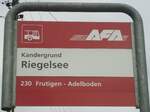 (138'461) - AFA-Haltestellenschild - Kandergrund, Riegelsee - am 6.