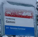 (131'677) - AFA-Haltestellenschild - Kandersteg, Gemmi - am 26.