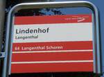 (161'915) - aare seeland mobil-Haltestellenschild - Langenthal, Lindenhof - am 6.