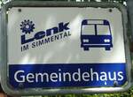 (128'052) - AFA-Haltestellenschild - Lenk, Gemeindehaus - am 25.