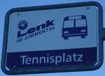 (131'923) - AFA-Haltestellenschild - Lenk, Tennisplatz - am 1.