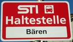 (136'840) - STI-Haltestellenschild - Oberstocken, Bren - am 22.