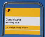 (286'018) - +P-Haltestellenschild - Hasliberg Reuti, Gondelbahn - am 7.