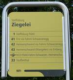 (236'537) - STI-Haltestellenschild - Steffisburg, Ziegelei - am 30.
