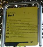 (250'834) - STI-Haltestellenschild - Steffisburg, Dorf - am 31.