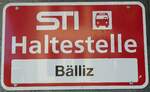 (128'127) - STI-Haltestellenschild - Thun, Blliz - am 31.