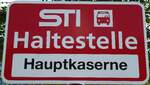 (128'130) - STI-Haltestellenschild - Thun, Hauptkaserne - am 31.