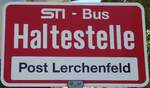 (128'170) - STI-Haltestellenschild - Thun, Post Lerchenfeld - am 1.