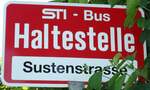 (128'181) - STI-Haltestellenschild - Thun, Sustenstrasse - am 1.