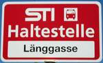 (128'192) - STI-Haltestellenschild - Thun, Lnggasse - am 1.
