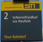 (129'295) - STI-Haltestellenschild - Thun, Bahnhof - am 4.