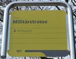 (159'174) - STI-Haltestellenschild - Thun, Militrstrasse - am 15.