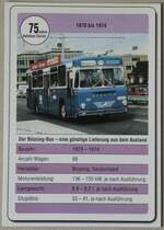(264'214) - Karte mir 75 Jahre Autobus Zrich mit VBZ-Bssing Nr. 190 am 30. Juni in Thun