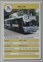 (264'216) - Karte mit 75 Jahre Autobus Zrich mit VBZ-Mercedes Nr.