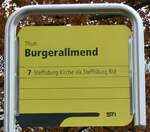 (283'134) - STI-Haltestellenschild - Thun, Burgerallmend - am 13.