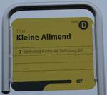 (283'403) - STI-Haltestellenschild - Thun, Kleine Allmend - am 22. Dezember 2025