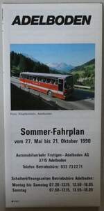 (286'447) - AFA-Sommer-Fahrplan vom 27. Mai 1990 bis 21. Oktober 1990  am 26. April 2026 in Thun