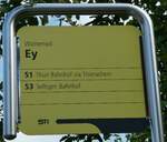 (239'092) - STI-Haltestellenschild - Wattenwil, Ey - am 17.