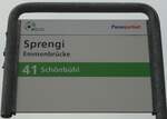 (132'979) - ebus-Haltestellenschild - Emmenbrcke, Sprengi - am 11.