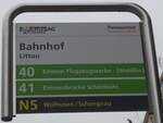 (199'311) - Auto AG-Haltestellenschild - Littau, Bahnhof - am 18.