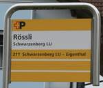 (281'337) - +P-Haltestellenschild - Schwarzenberg LU, Rssli - am 12.