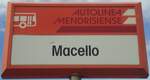 (147'833) - AUTOLINEA MENDRISIENSE-Haltestellenschild - Mendrisio, Macello - am 6.