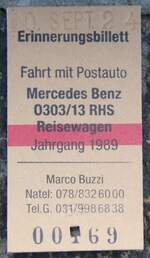 (266'930) - Buzzi-Erinnerungsbillet vom 10. September 2024 am 10. September 2024 beim Bahnhof Gschenen