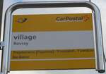 (172'866) - PostAuto-Haltestellenschild - Rovray, village - am 13.