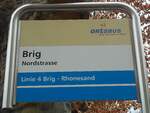 (137'092) - ORtSBUS-Haltestellenschild - Brig, Nordstrasse - am 4.