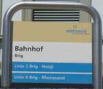 (149'673) - ORtSBUS-Haltestellenschild - Brig, Bahnhof - am 20.