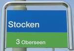 (161'632) - SBW-Haltestellenschild - Winterthur, Stocken - am 31.